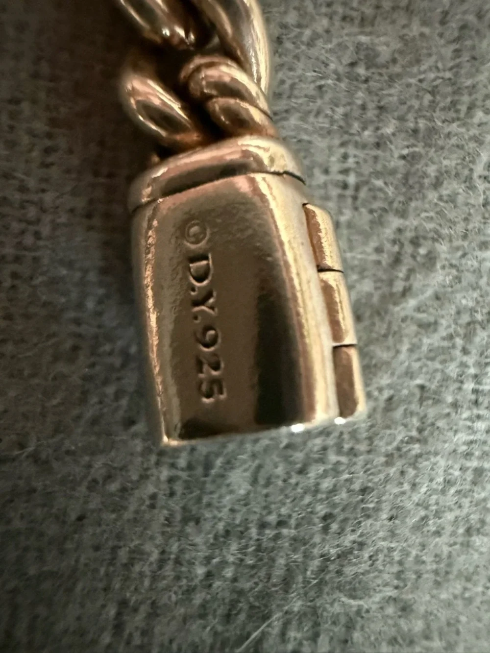 David Yurman Silver 'Love' Cable ID Bracelet - Picture 7 of 12